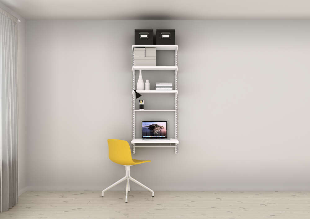 Elfa Home-Office-Lösung Classic Weiß Opt. 1