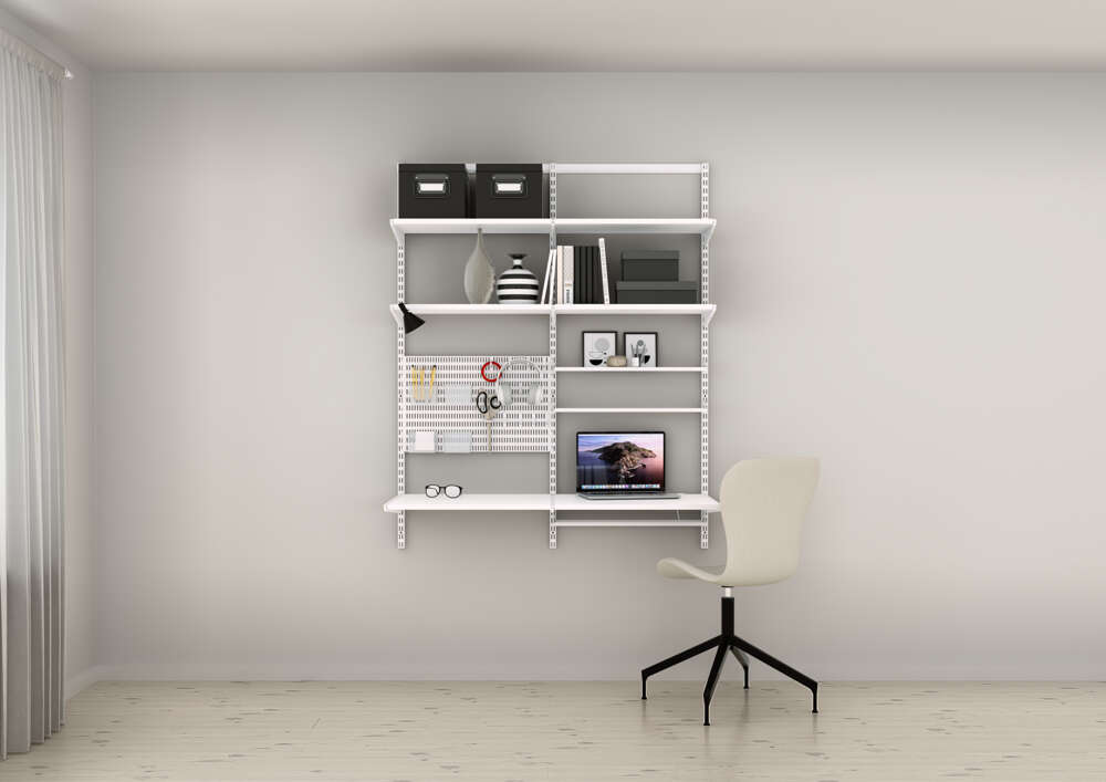 Elfa Home-Office-Lösung Classic Weiß Opt. 2