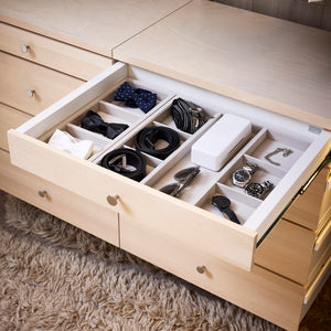 Elfa Décor+ Accessoire Ablage für Schublade, groß 7 Feld Grau